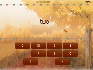 Number words to 10 Find the match