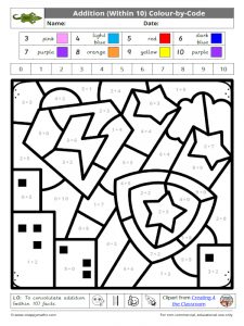 Addition (within 10) Colour-by-Code