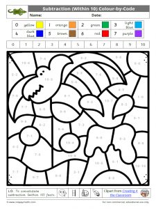 Subtraction (within 10) Colour-by-Code